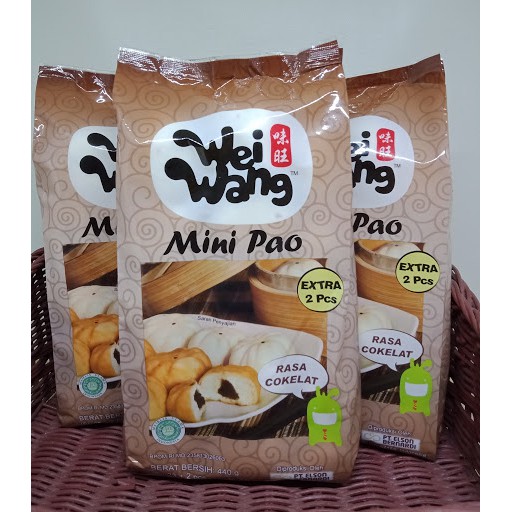 

Wei Wang Mini Pao isi 23pcs+(extra 2pcs) 440gr minipao coklat