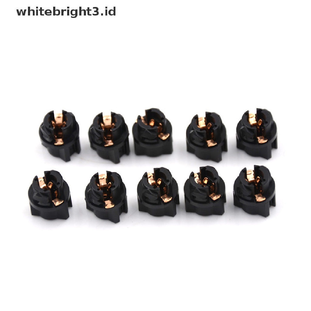 (whitebright3.id) 10pcs T5 Soket Twist Lock Panel Instrumen Lampu Bohlam Dasbor Mobil