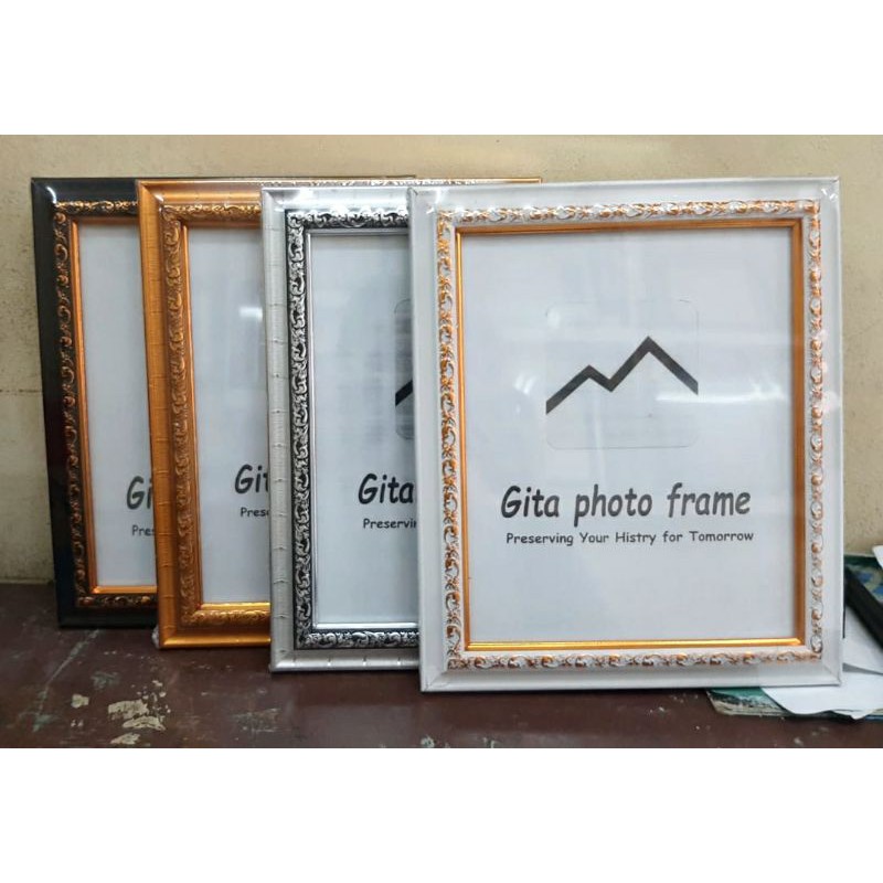 10R ( 20 x 25 cm) Bingkai / Frame / Pigura foto motif / ukir berbagai warna