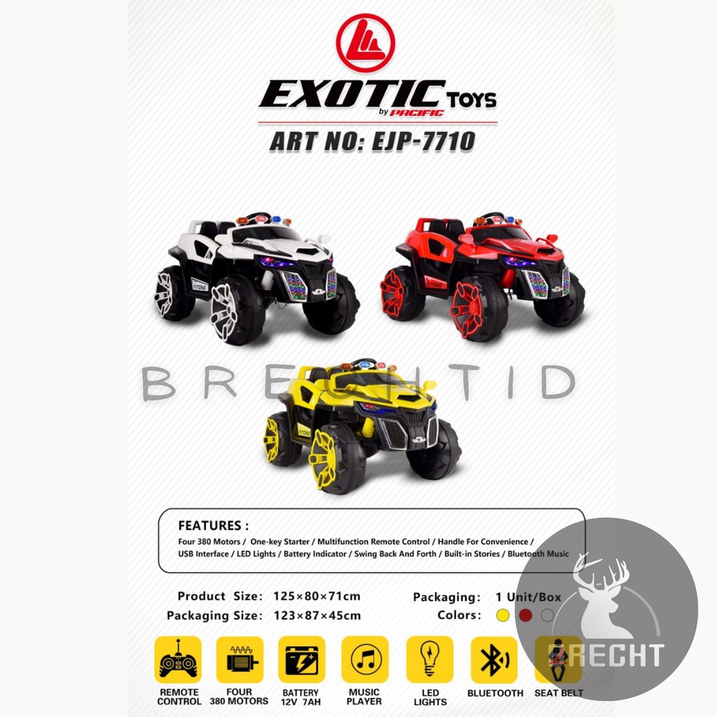 Mainan Mobil Aki Anak Jeep Exotic EJP 7710 Bisa Ayun