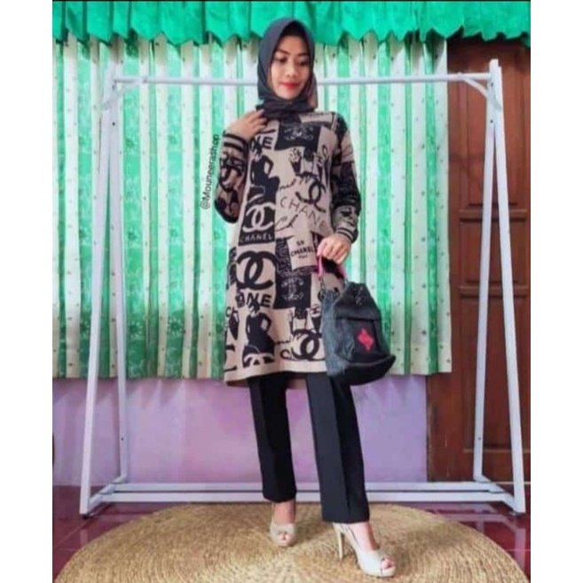 BLOUSE KNIT RAJUT CHANEL IMPOR DUAI FAV ORIGINAL