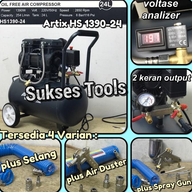 HS 1390 HS1390 Kompressor Angin Artix 1350 W High Speed Oilless Silent