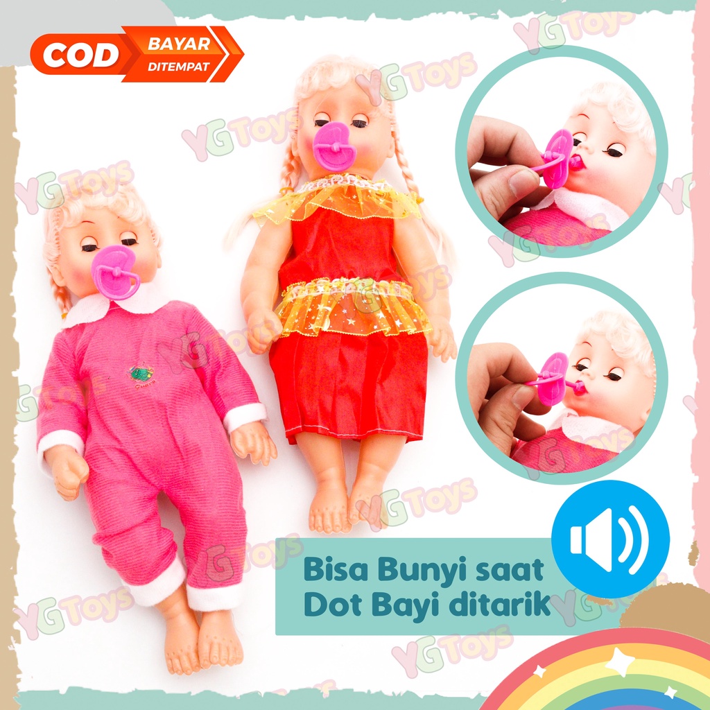 YGtoys Mainan Boneka Bayi Susan Bisa Nangis Mirip Bayi Asli Boneka Empeng Perempuan Bunyi