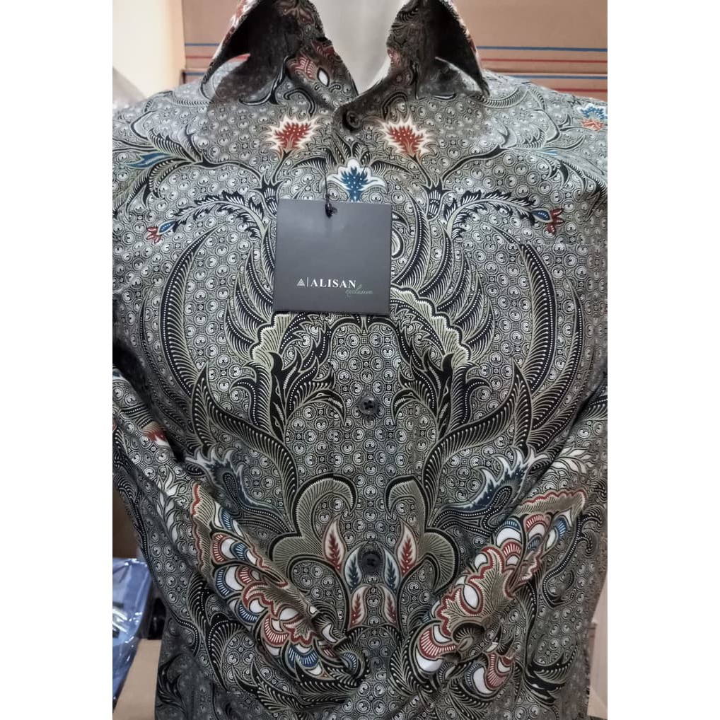 ALISAN Batik Lengan Panjang Reguler Motif Bunga //Hijau// - Hijau- S