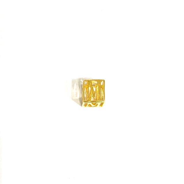 Liontin Kotak Pandora dan Kalung Huruf M Liontin Emas Asli Kadar 875
