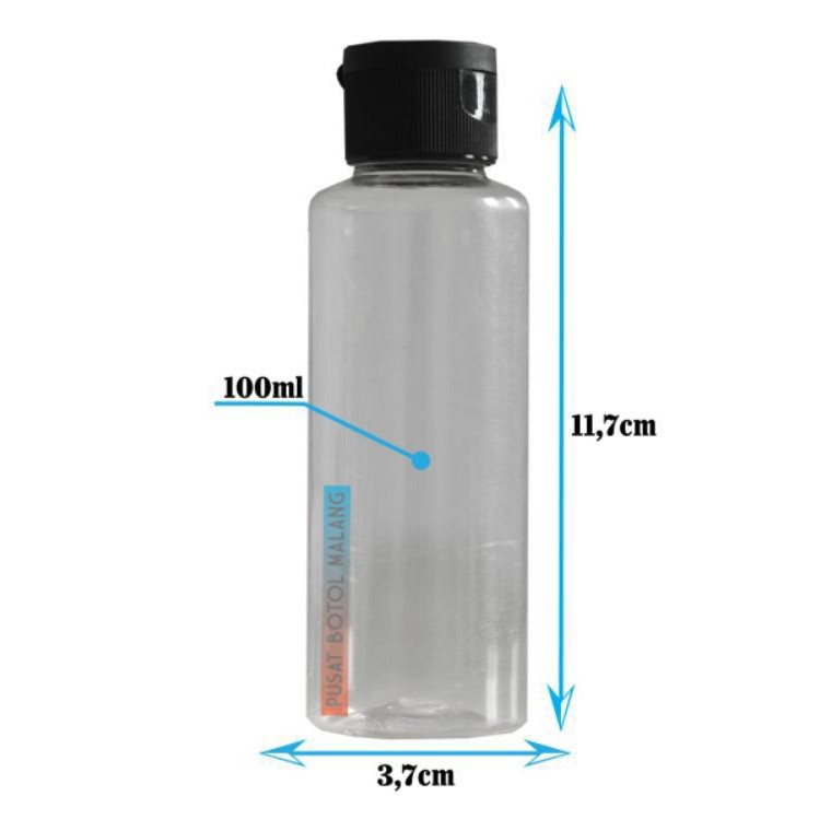 Botol RF 100ml fliptop (hitam natural)