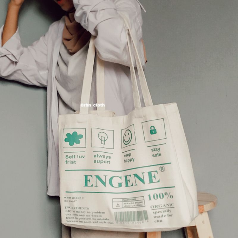 TOTEBAG KANVAS ENGENE | cirebon_cloth | crbn_cloth | Tote Bag Aesthetic