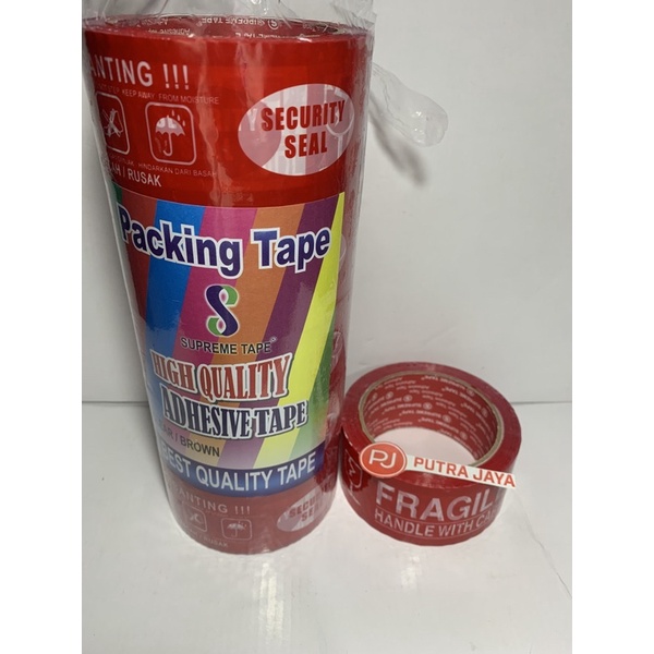 

Lakban Fragile Supreme / Lakban Merah / Packing Tape Supreme / Lakban Kardus Karton Merah Fragile