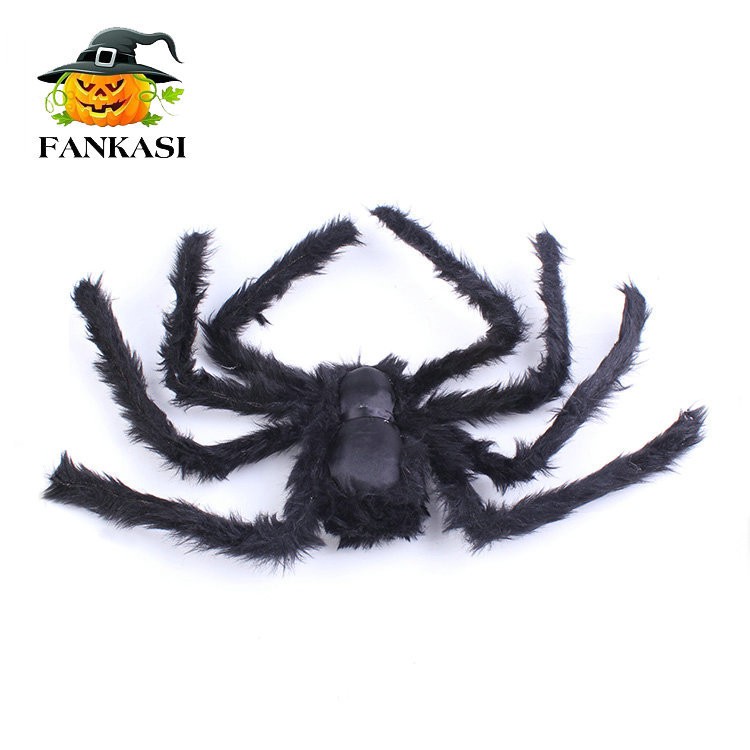 SPDL boneka laba-laba besar giant spider black dekorasi rumah hantu halloween mainan prank