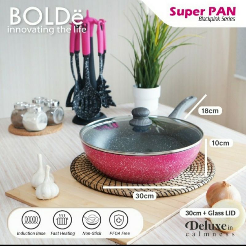 BOLDE Super Pan Wok 30cm + LID Blackpink