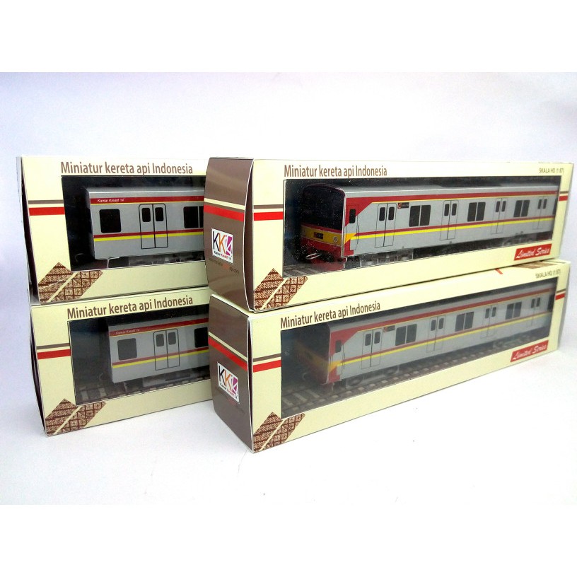 BAYAR DI TEMPAT [COD]-miniatur kereta api indonesia - KRL JABODETABEK JR205 1 SET ISI 4PCS