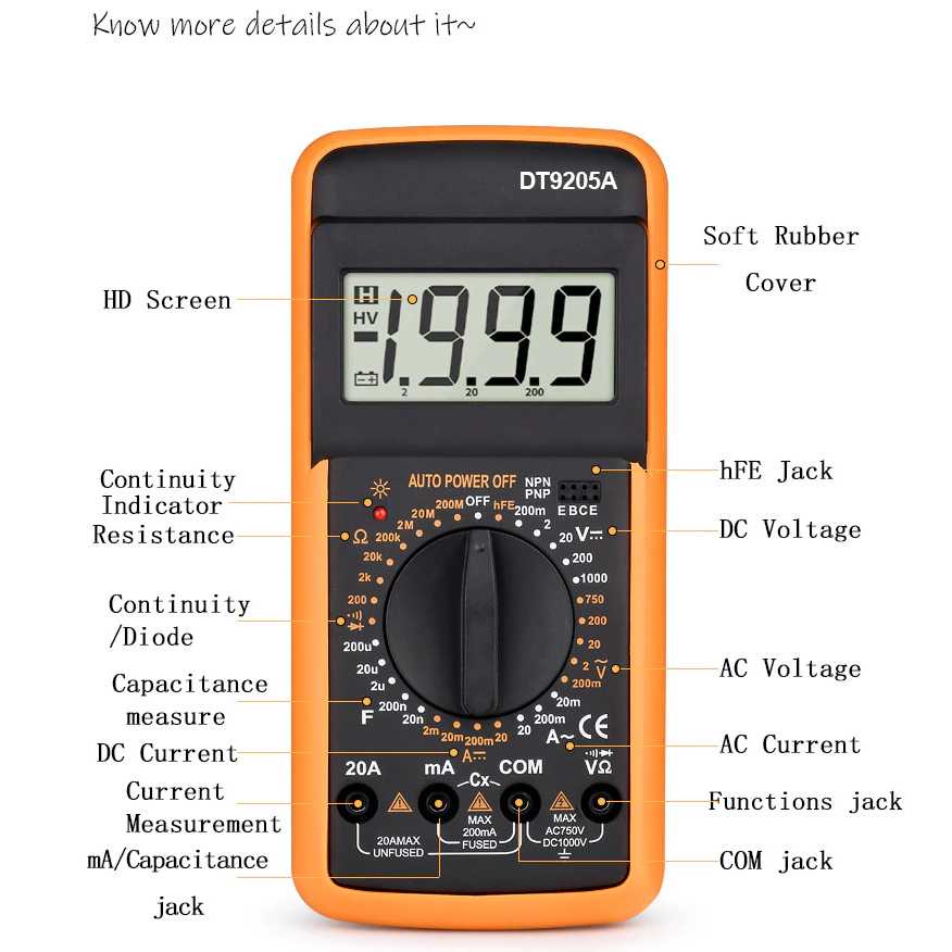 RICHMETERS Pocket Size Digital Multimeter - DT9205A