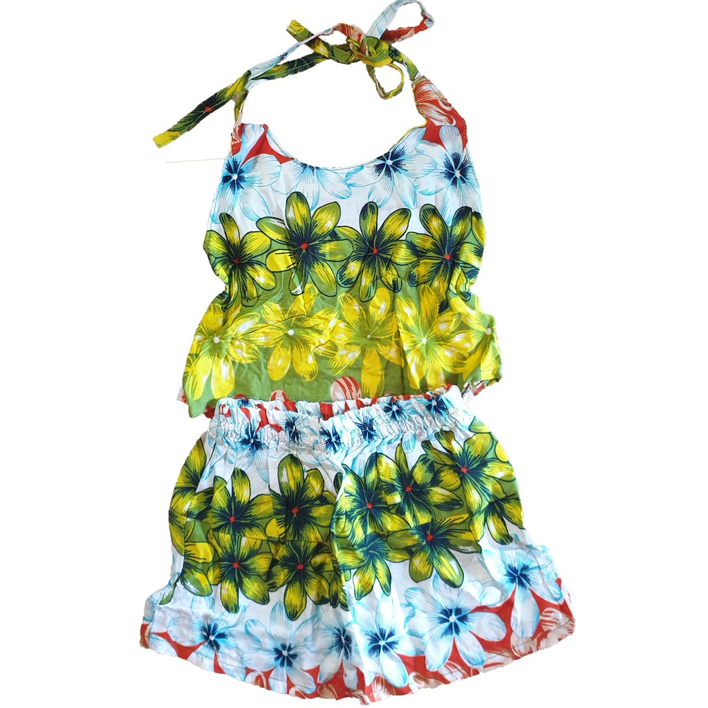  Baju  Pantai  Bali  Anak Perempuan  Flower Green Shopee 