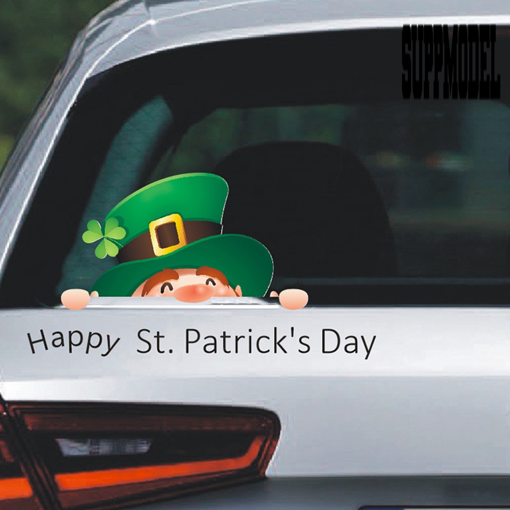 Stiker Jendela Mobil Motif Tulisan Happy St Patricks Day DIY