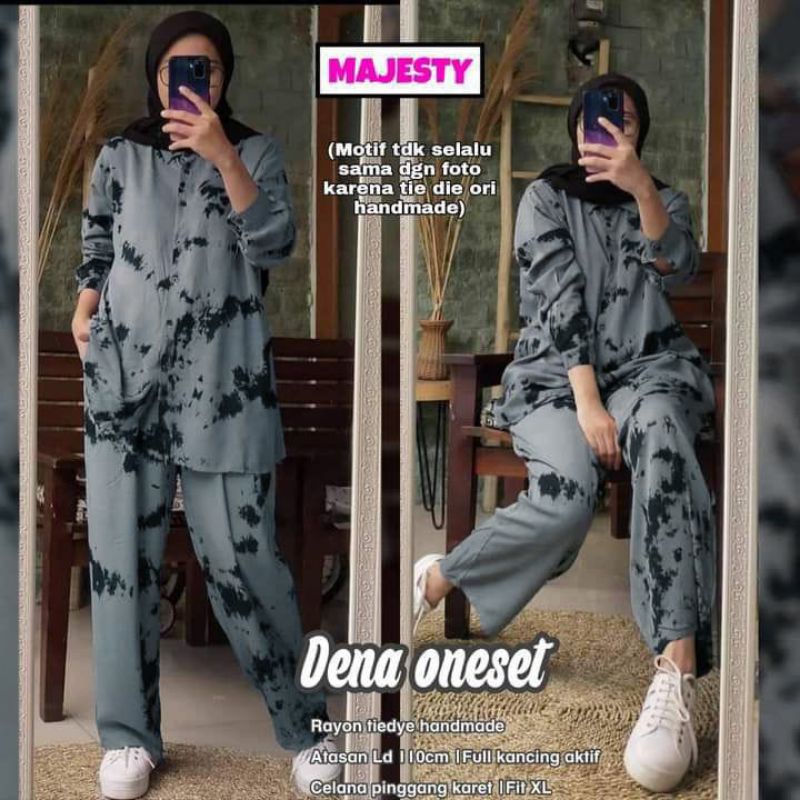 [BISA COD]setelan tiedye lengan panjang/set tie dye grey lengan panjang full kancing /setelan tie dye terlaris