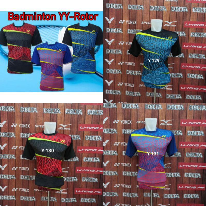 Baju Kaos Jersey Olahraga Badminton Yonex YY-Rotor Baju Badminton Bulutangkis Murah