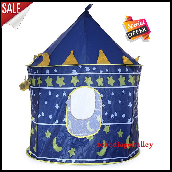 Tenda Anak Istana Bermain Biru Portable Mainan