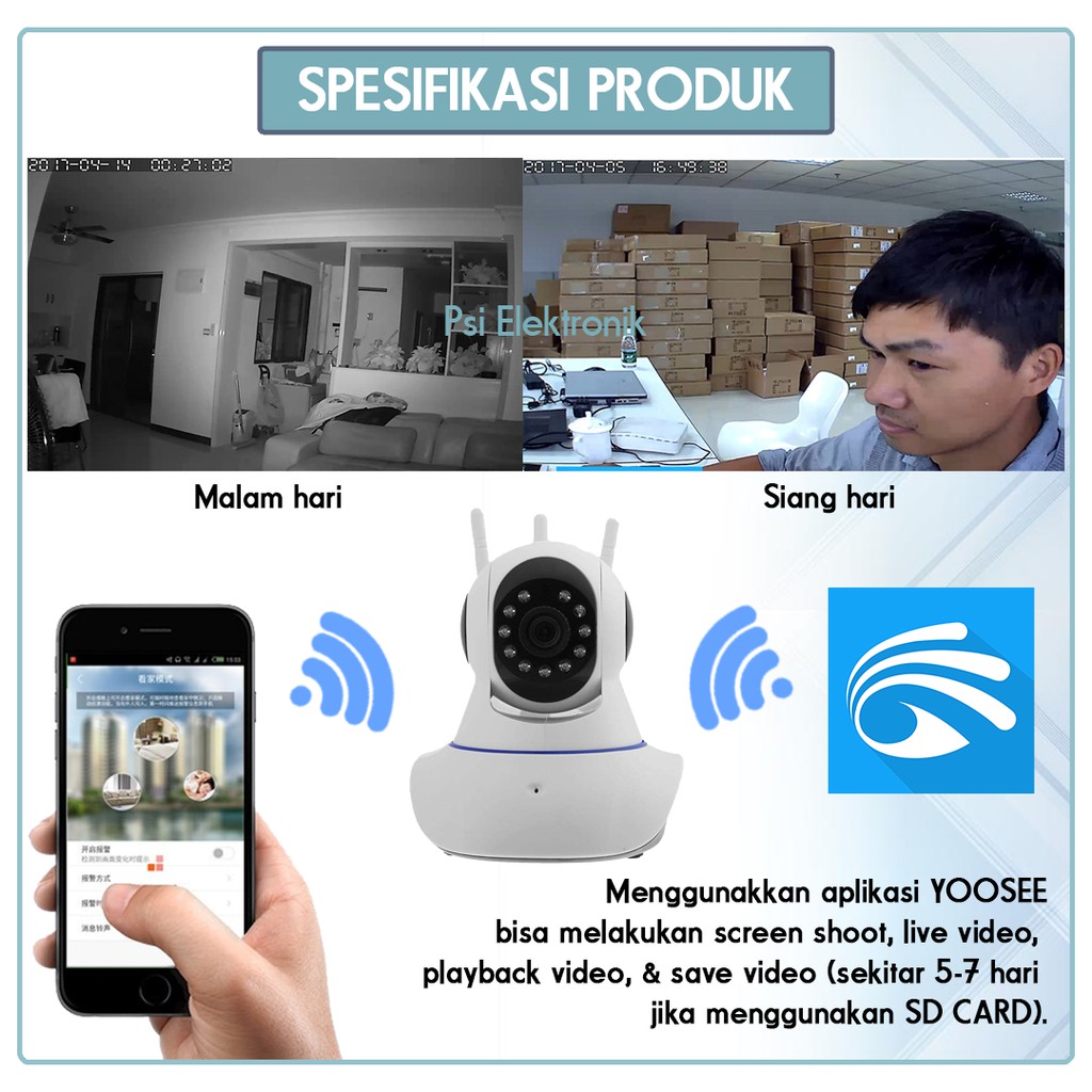 MAKASSAR: IP Camera CCTV Wifi || IPCAM WIRELESS 3 Antena NEW VERSION Kamera CCTV