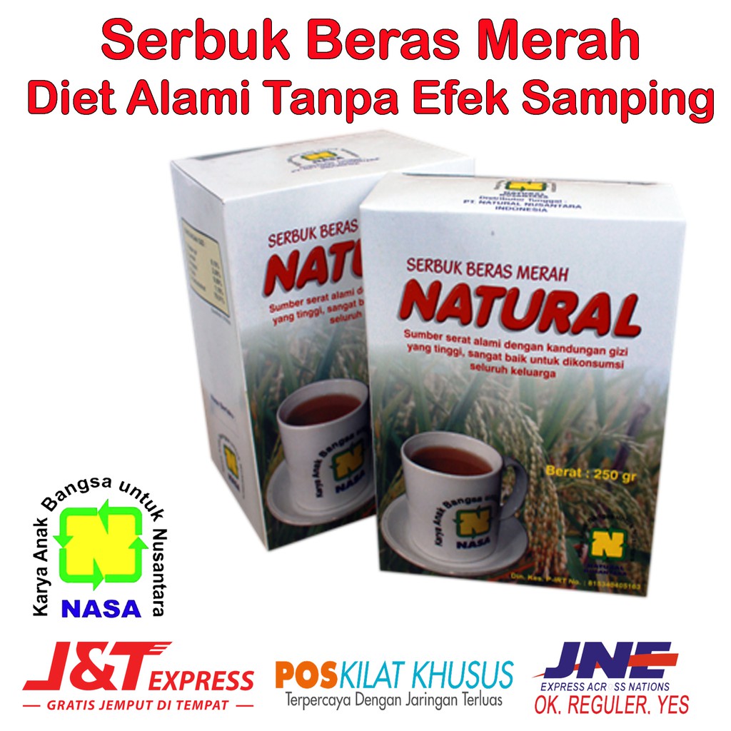 Serbuk Beras Merah Nasa 250gram Diet Alami Tanpa Efek Samg Indonesia