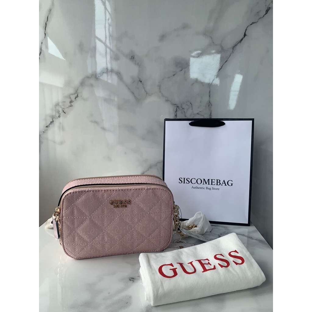 Guess noelle crossbody camera bag pink