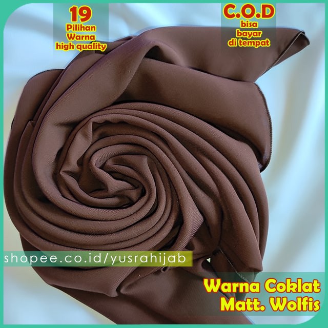PROMO !!! Hijab Jilbab Instan Kerudung Polos Bergo Syria Basic Zaida Instant Murah Terbaru CVH-Coklat