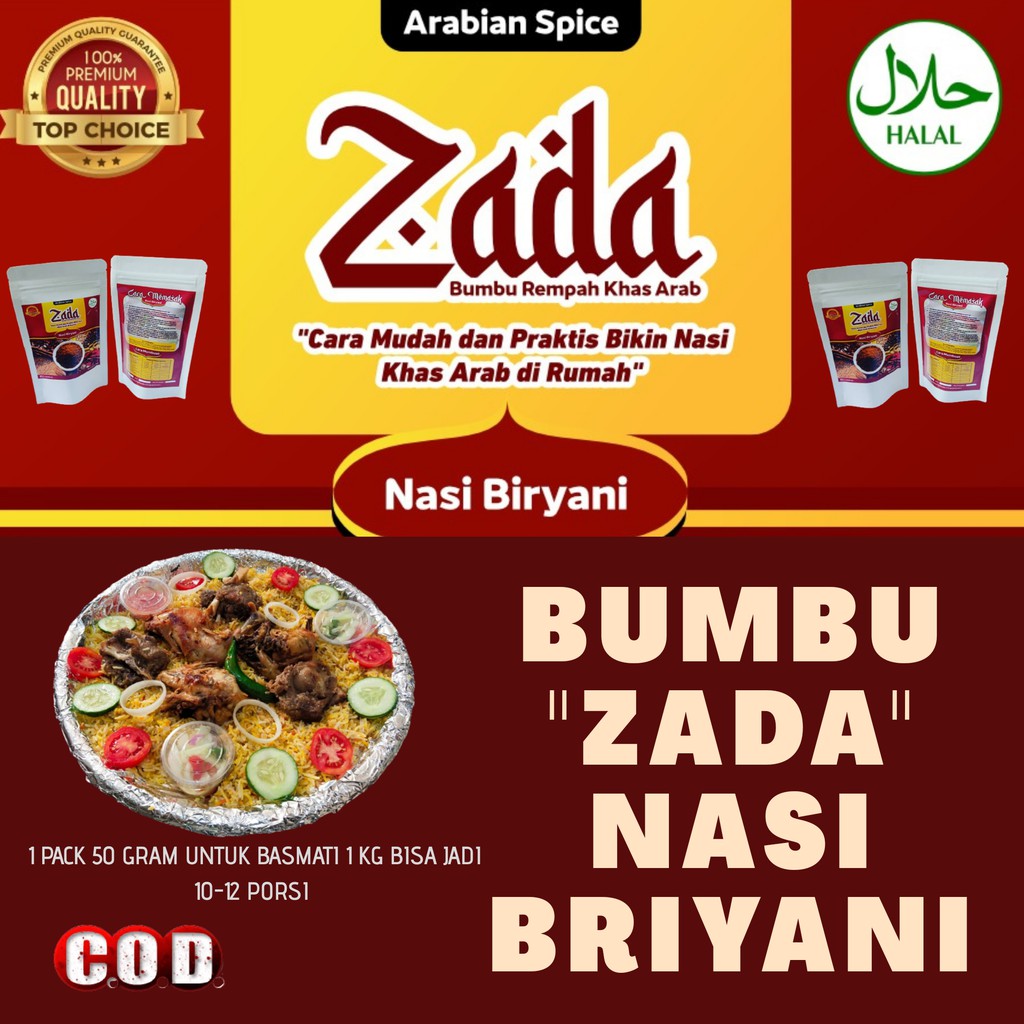 

Bumbu Nasi Biryani Rempah Instan Nasi Briyani Zada