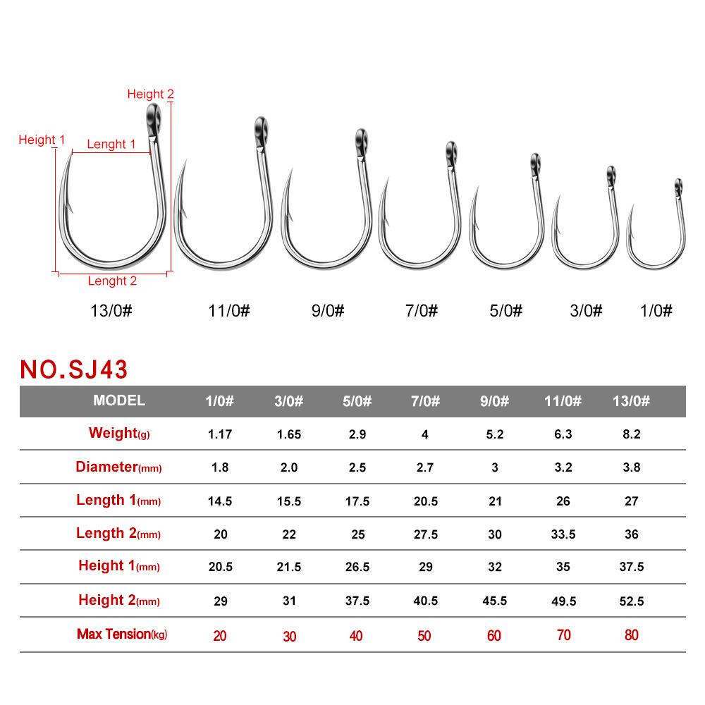 Sea Fishing Stainless Steel Hook Dengan Kait Hoop Berduri Kait Kapal Korosi Anti Air Laut Pengait Plat Besi