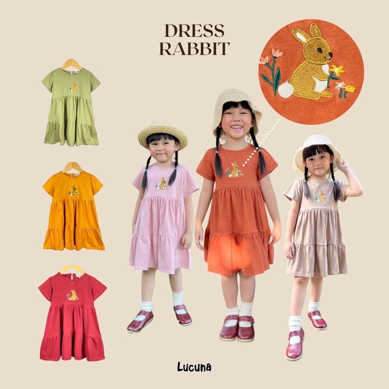 DRESS RABBIT LUCUNA Dress anak/daster anak perempuan Usia 1-5th