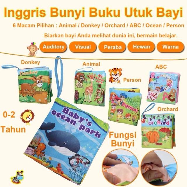 Buku bayi bunyi buku bantal kain baby soft book BU 206