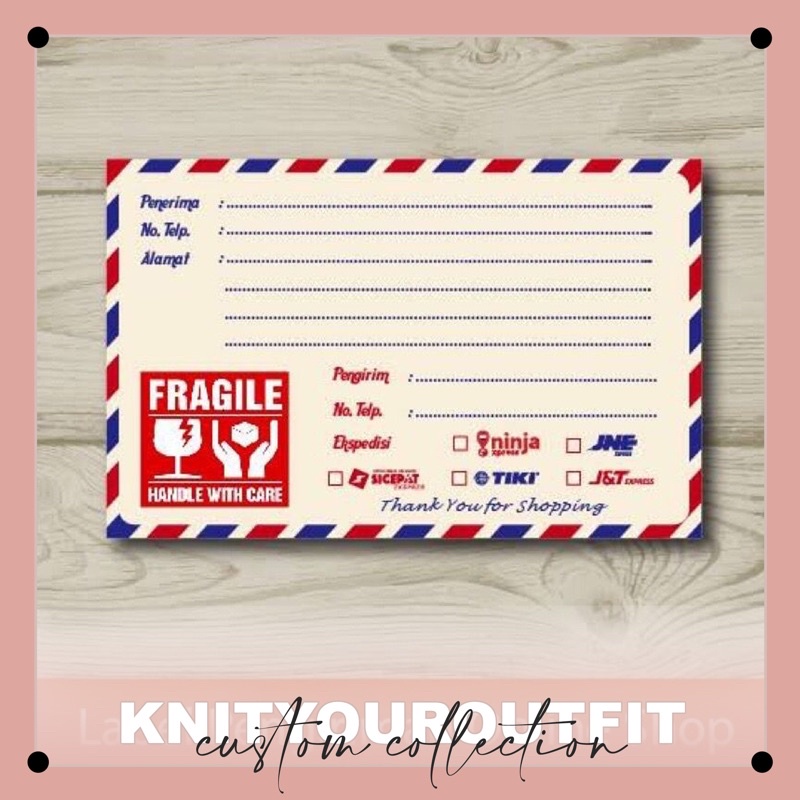 

label pengiriman / sticker label alamat