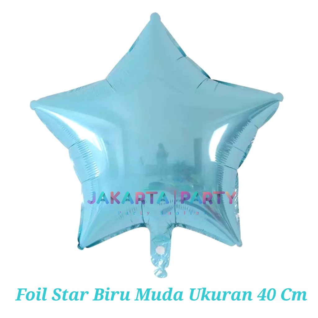 Balon Foil Bintang Biru Muda / Balon Foil Star / Balon Bintang