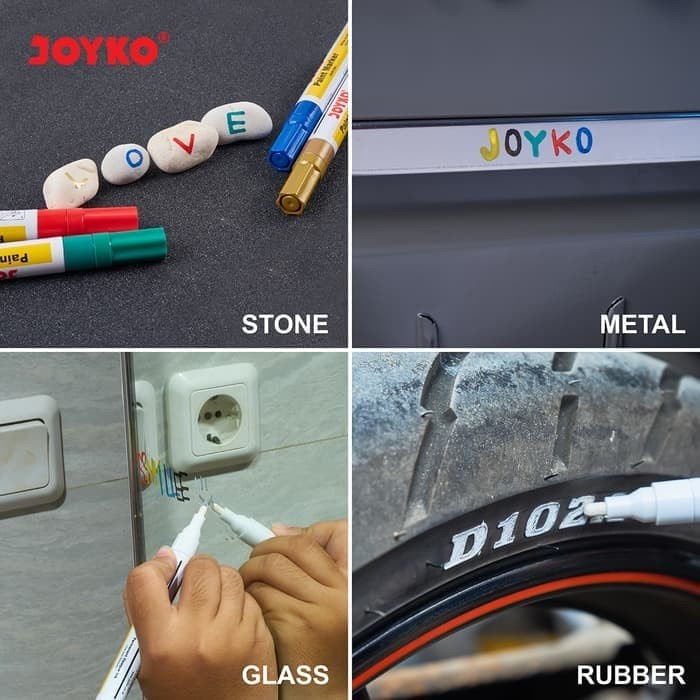 

Berkualitas Paint Marker Spidol Cat Permanen Joyko Ptm-44 Silver 1 Box 12 Pcs Bergaransi