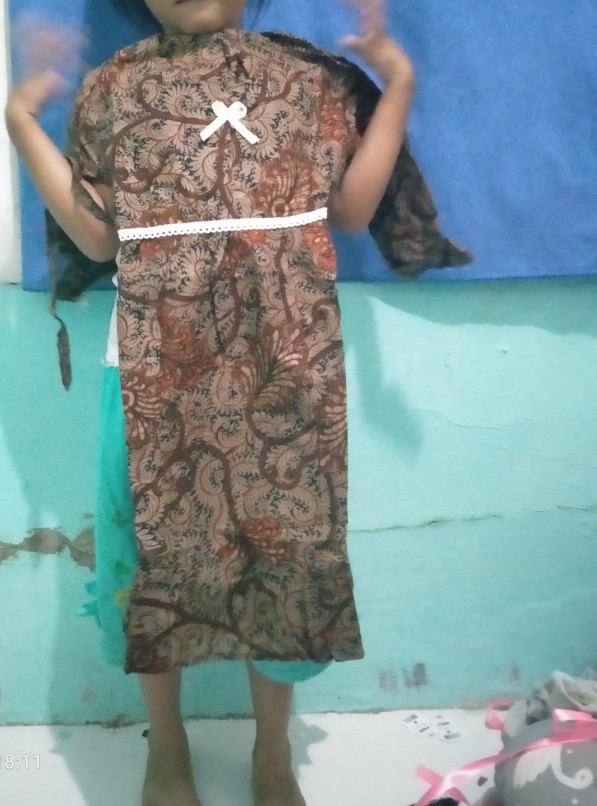 Baju Anak Gamis Batik Anak/usia 6-8 Th Baju Muslim Batik Anak Grosir Ecer Gamis Anak