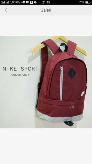 Tas Sekolah Ransel Backpack Cowok Cewek SMP SMA SD SMU Murah Kent Codora Nike Sport Murmer Abu Kanvas