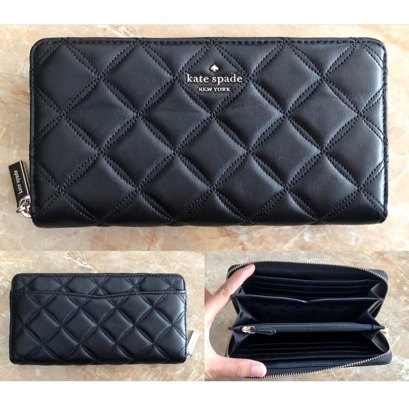 dompet wanita kate spade Natalia large Zip Continental wallet Black