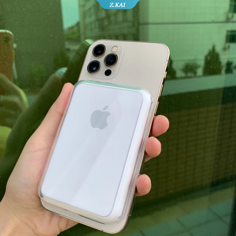 Case Pelindung Baterai Eksternal Bahan Silikon Transparan Anti Gores Untuk Apple MagSafe
