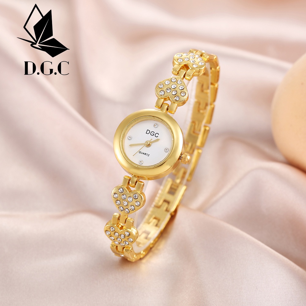 ✨DGC✨ Jam Tangan Ladies Fashion Watch Love Bracelet Dial Diamond Watch Korea Simple Casual Student W224