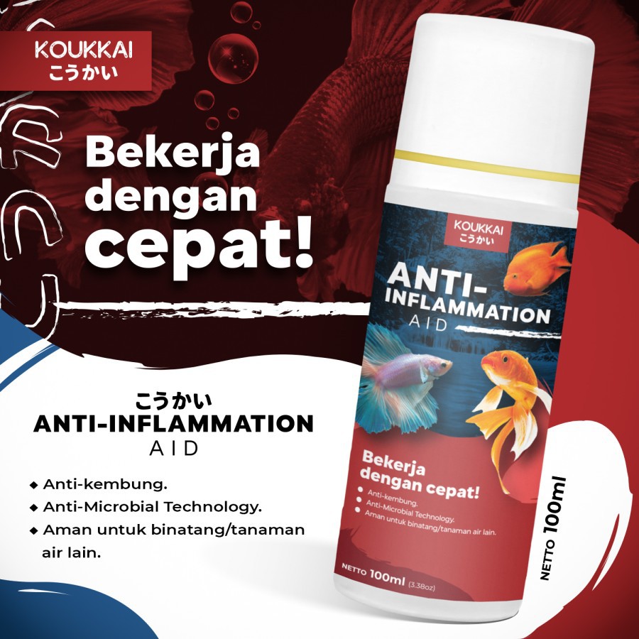 ANTI INFLAMMATION Obat Ikan Kembung Dropsy Sisik Nanas Dropsi KOUKKAI