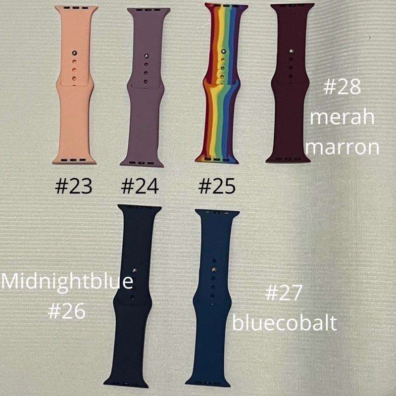 STRAP LENGKAP 28 WARNA UNTUK WATCH BAHAN SILIKON UKURAN 38 40 42 44MM