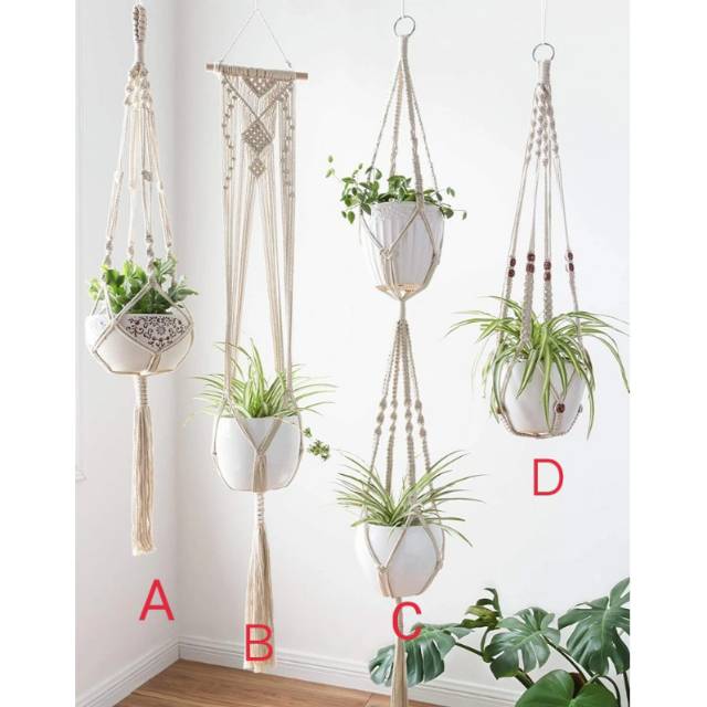 READY STOK) macrame Pot gantung / macrame plant hanger (POT 020)