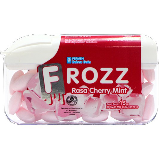 

FROZZ Cherry Mint permen bebas gula, rendah kalori & dingin menyegarkan