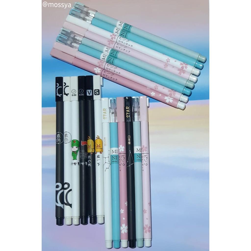 

Pulpen Gel Pena Twin Set 2 Pcs Gaya Jepang Anime Lucu Imut Cantik Fancy