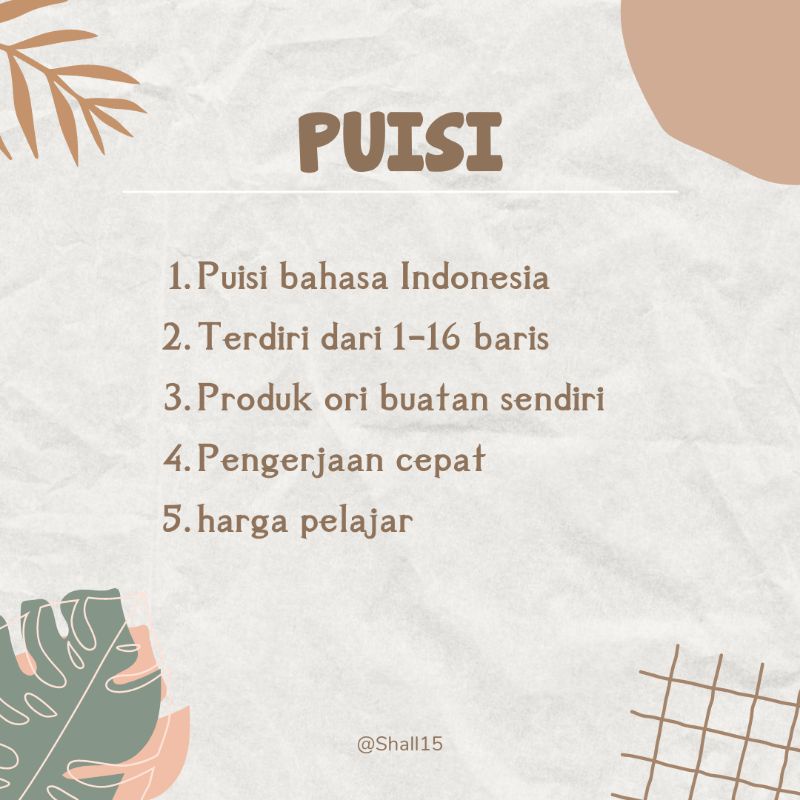 Jasa buat puisi