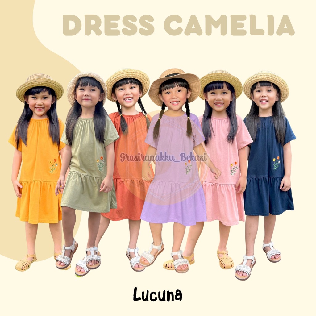 Dress Anak Camelia Lucuna Mix Warna Size 1-5 THN