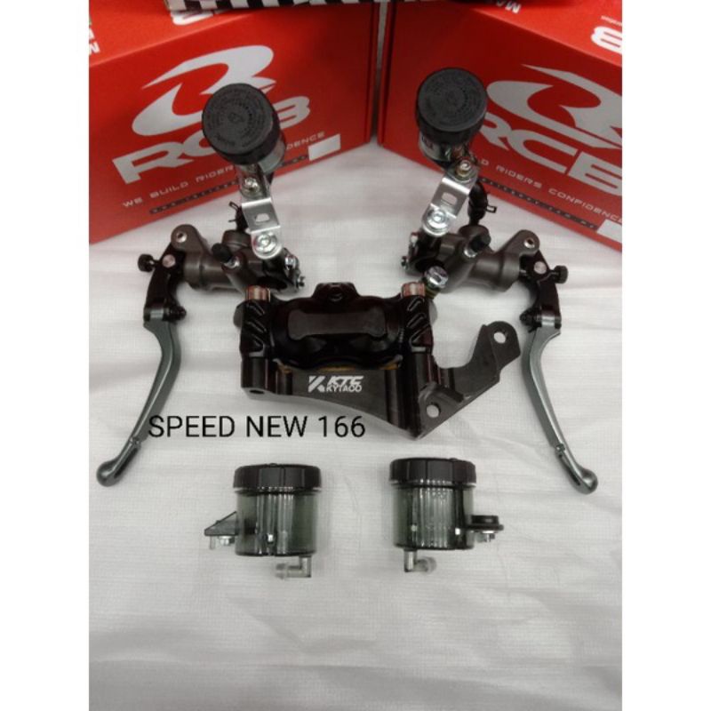 PAKET KALIPER MASTER REM DEPAN KTC 4P MONOBLOCK /RCB TABUNG PISAH S1 17,5MM KIRI/KANAN RCB ORIGINAL 
