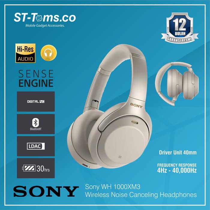 Sony WH 1000XM3 / WH-1000XM3 Silver Wireless Noise Canceling Headphone