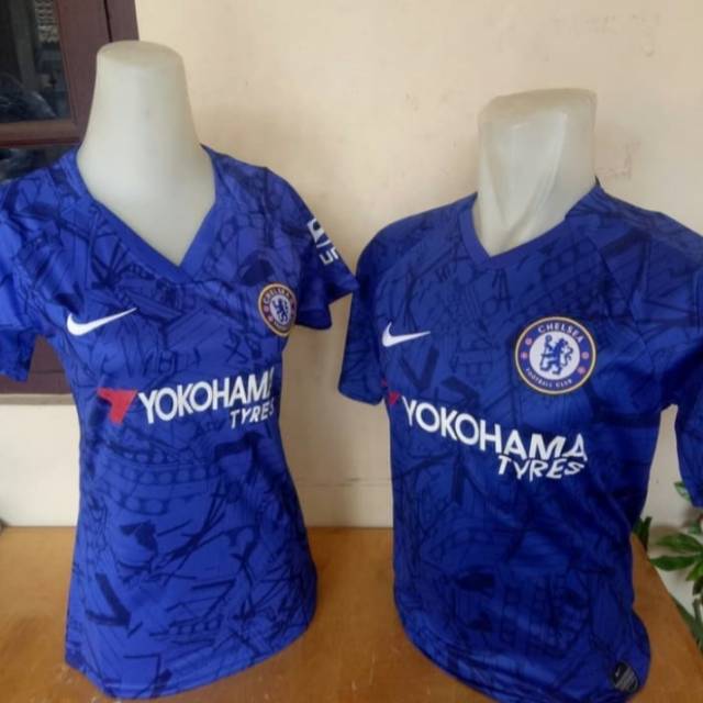 JERSEY BOLA COUPLE PASANGAN PRIA DAN WANITA CHELSEA HOME 2019-2020 GRADE ORI
