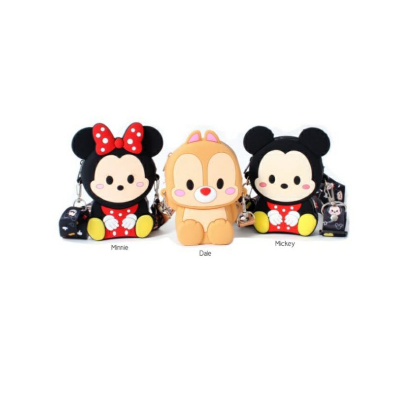 tas slempang kecil jelly silicon mickey minnie kitty