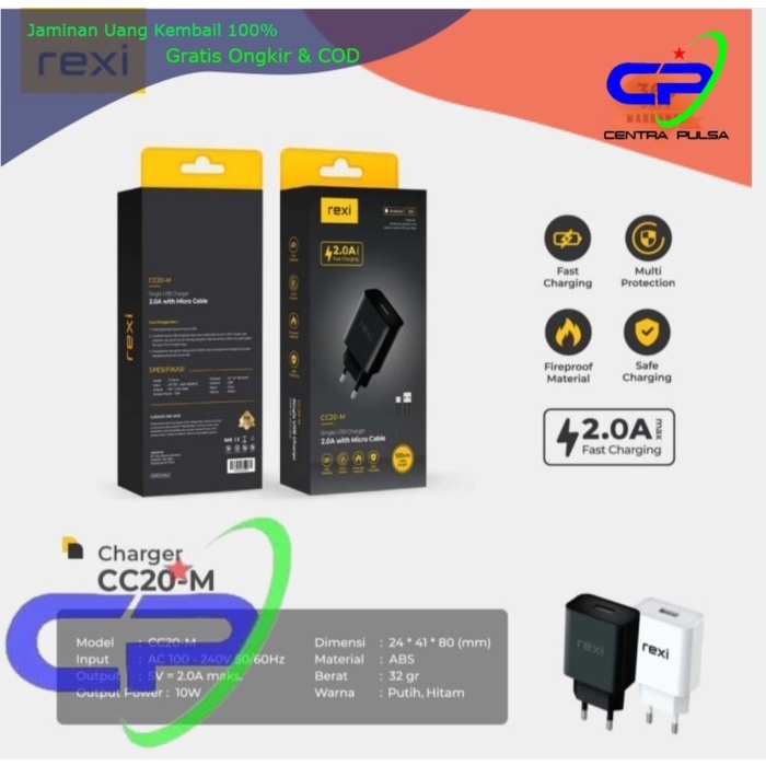 Charger REXI CC20M Fast Charging 2.0A Micro