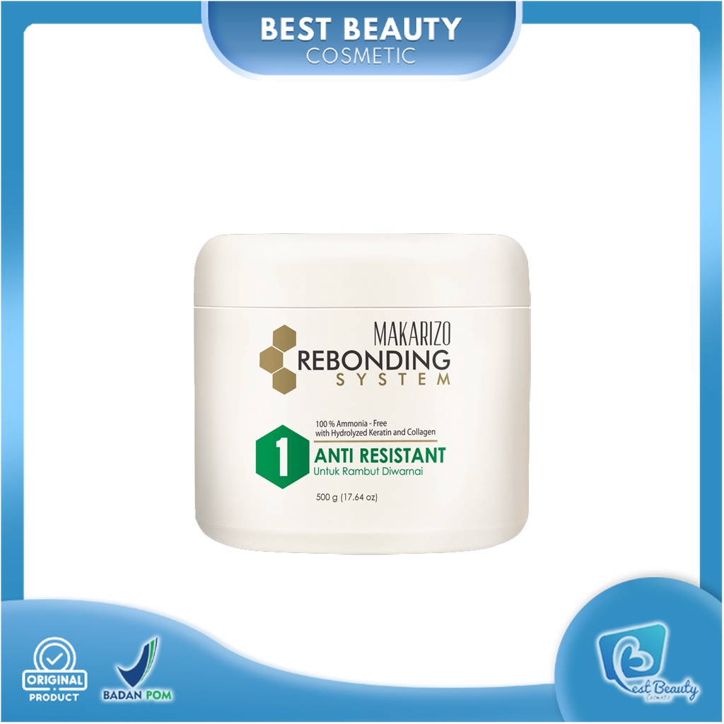 ★ BB ★ Makarizo Professional Rebonding System Straightening Cream Anti Resistant Pot 500 mL - Pelurus Rambut